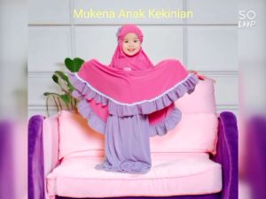 Peralatan Shalat Anak Perempuan: Mukena Renda Cantik Bahan Hyget Jersey