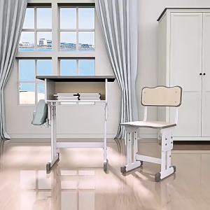 Wooden Desk And Chairs For Childrens Learning Adjustable Desk And Chairs Set For Primary And Secondary School Students