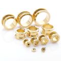 EXPANDER TELINGA/PIERCING WARNA GOLD/PIERCING TELINGA/PERCING TINDIK PRIA/PERCING PLUG BESI. 