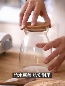 Toples Kaca Tutup Kayu Glass Storage Jar with Wooden Lid