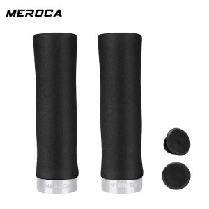 GOLDIX | MEROCA Bicycle Foam Handlebar Grips Comfortable Soft Sponge With Aluminum Lock Rings PVC End Plugs 1Pair MTB BMX Cycling Grips