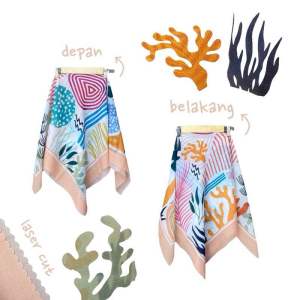 Voal Printing Anak Motif Abstrak / Hijab Anak Motif Lucu