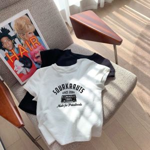 Fashionable and Elegant French Designed Versatile Regular Shoulder Short Sleeve T-shirt