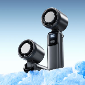 29000 RPM Semiconductor Refrigeration Handheld Electric Fan High-speed Violent Turbo Fan Folding Neck Hanging Ice Pack Small Fan