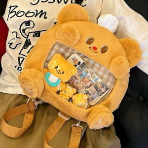 Butter bear cute kids backpack bear cartoon fashion trending shoulder bag handbag