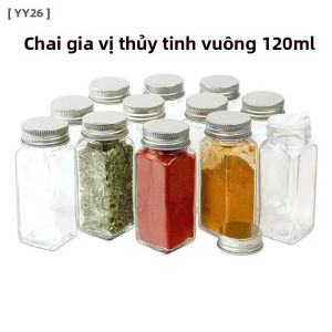 Hũ Đựng Gia Vị Thủy Tinh Vuông 120ml Có Nắp Bình Lắc Gia Vị Nhà Bếp Đựng Các Loại Gia Vị YY26