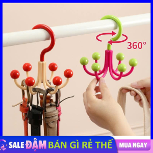 Set 3 Móc Treo Đồ Lót  Tất Vớ 6 Chấu Xoay 360 Độ - Móc Treo Đồ Đa Năng 6 Quả Bóng Chịu Lực Tốt - Móc Phơi Quần Áo 6 Nhánh Xoay 360° Tiện Lợi