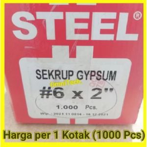"1 Kotak" Drywall Screw Sekrup Gipsum Gypsum Hitam 6x2" ( 6 x 5 cm) 6 x 2" Panjang 5cm