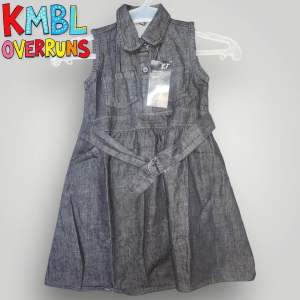 Sleeveless Denim Dress for Girls 4-12 Years Casual Kids Wear