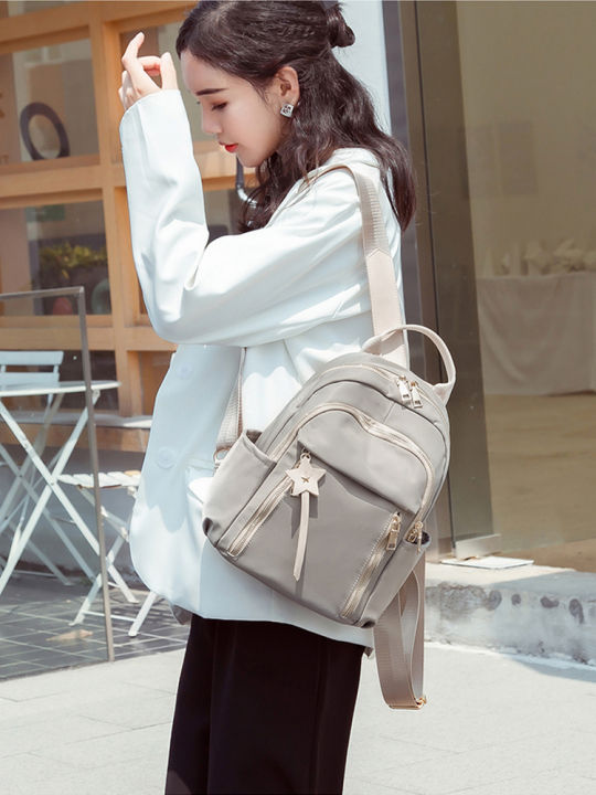 Backpack for Women Fashion Girls Bags 2024 New Sac Oxford Cloth Elegant Backbag Casual Canvas Waterproof Travel Bag Korean Style Lazada