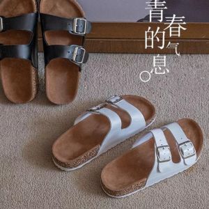 AURORA STORE - Sandal Wanita Slip Ban 2 Gesper Sendal Kulit IMT Korean Style Kasual