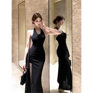 Váy Dài Không Tay Màu Đen Hở Lưng Cho Nữ Mùa Hè Váy Midi Ôm Sát Váy Midi Cạp Cao Váy Midi Chữ A Váy Midi Chữ a