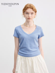 Unique Design V-Neck Short Sleeve T-Shirt
