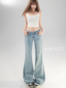 Quần Jeans Ống Loe Lưng Thấp Kiểu Mỹ Cho Nữ Quần Ống Loe Không Dính Dáng Thời Trang Thu Đông 2025 Quần Jeans Denim