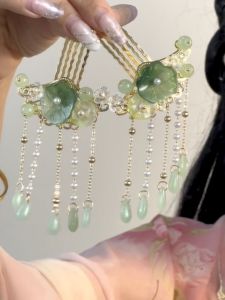 New Chinese Style High Hairline Lotus Flower Hair Accessories Ancient Hanfu Makeup Small Fresh Sweet Hair Comb Hairpin Flower Decorations