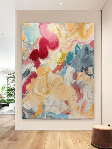 Handmade Painting Color Texture Entrance Painting Modern Minimalist Living Room Sofa Background Wall Large Abstract Paintingfor Hanging