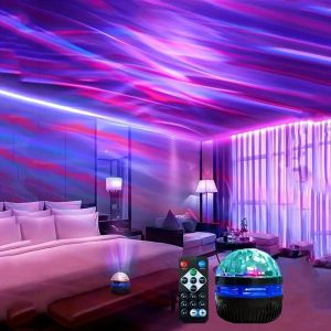 Aurora Borealis Starry Sky Projector LED Galaxy Star Stage Light with Remote 7 Lighting Effects Room Wedding Party Decorations