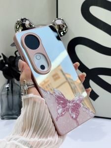 Vivo V40 V30 V29 V27 5G Case Vivo V40 V30 V27 Pro Case Mirror Butterfly Ins Style High-definition Makeup Mirror Goddess Premium Feeling Anti-fall New Model Hard Simple Full Cover Set