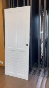 ชุดคู่ประตู พร้อมวงกบ UPVC รุ่น U03 สีขาว ขนาด 70x200cm. - 80x200cm. - 90x200cm. เจาะลูกบิด (ประตูภายใน) ประตูห้องน้ำ