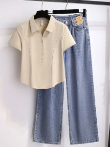 Áo Thun Polo Cổ Polo Tay Ngắn Dáng Rộng Cho Nữ Mùa Hè 2023 Áo Thun Cotton Dáng Thường Màu Trơn Giản Dị Phong Cách Hàn Quốc