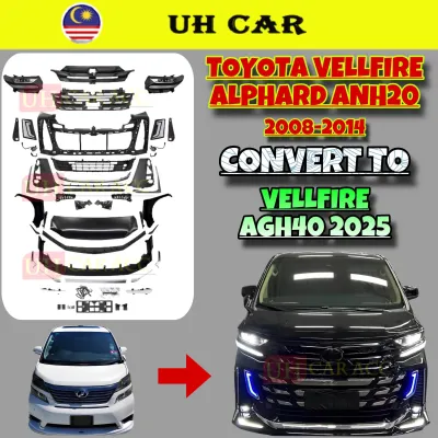 (20 TO 40) Toyota Vellfire Alphard ANH20 Convert To Vellfire AGH40 Front Bumper Skirt Bodykit Headlamp Bonnet Fender