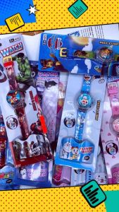 Jam Tangan Anak Karakter Musik Spinner Putar 360° Dengan Plus Lampu Warna Warni