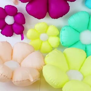 ﻿ 6pcs Candy Daisy Balloon Sunflower Aluminum Foil Ballon Girl Baby Shower Wedding Birthday Party Background Wall Balloon Decor