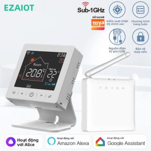 Bộ Điều Chỉnh Nhiệt Không Dây Thông Minh Cho Nồi Hơi Gas RF433 WiFi Bộ Điều Khiển Nhiệt Độ Tuya USB Chạy Bằng Pin Điều Khiển Sưởi Ấm Phòng Tương Thích Với Google Home