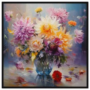 Tranh treo tường tranh dán tường tĩnh vật lọ hoa cúc decor. CGI - 183