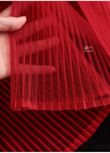 Large Organ Pleated Hard Mesh Rigid Shape Ruched Texture Handmade Cloth Wedding Decoration Graduation Design Fabric