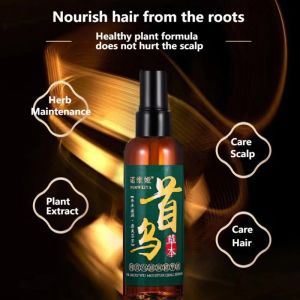 Improve Dry Curly Hair Growth Serum Gray Hair Reduction He Shou Wu Essence Prevents Balding Herbal Essence