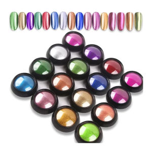 16pcs โลหะ Chrome เล็บชุดผง Magic Mirror ผงขัดประกายสีเล็บ Art Creation อุปกรณ์ตกแต่ง Y2K