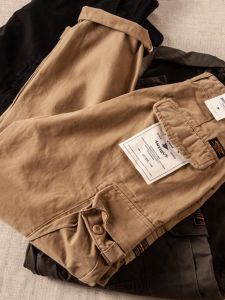 American Retro Work Pants Mens Loose Straight Casual Trousers Spring Autumn Trendy Brand Multi-Pocket Loose Fit All-Match