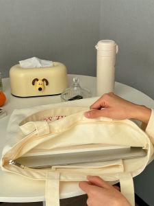 กระเป๋าผ้าใบผู้หญิงความจุขนาดใหญ่ฤดูใบไม้ร่วงและฤดูหนาวสไตล์เกาหลีน่ารักกระเป๋าสะพายไหล่แบบซิปปิดพร้อมกระเป๋าสะพายหนังสือเรียนสำหรับเยาวชน