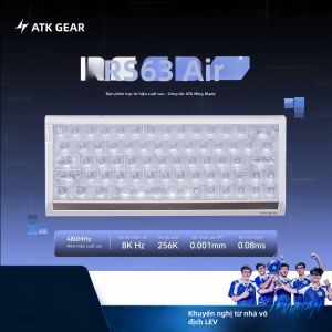 AULA | Bàn Phím Chơi Game Cơ Học Từ Tính Không Khí Atk Gear Rs 63 RGB Tốc Độ Phản Hồi 8K Hz Cấu Trúc Gasket Trong Suốt Dành Cho PC Esports