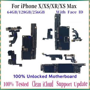 Unlocked For iphone X XS XS MAX XR Motherboard With Face ID Logic board Free Clean iCloud Support Update Full Chips Replacement