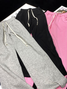 กางเกงโยคะทรงหลวมขาตรงสำหรับผู้หญิง กางเกงขายาวทรงหลวมสไตล์สาวฮอต กางเกงขายาวทรงตรงสำหรับออกกำลังกาย ผ้าฝ้ายผสม