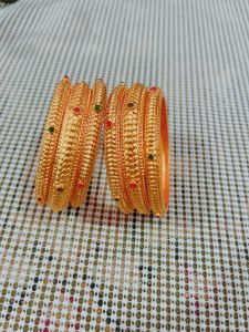 BEAUTIFUL INDIAN ETHINIC GOLD PLATED BANGLES SET OF 3