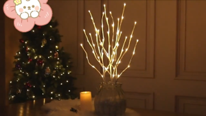 1 PC White Birch Branch Lights Battery Operated 20 LED Fairy Lights Willow Branches for Home Bedroom Inside Outdoor Decoration