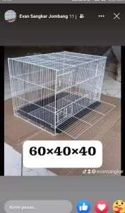 bomper sangkarkotak untuk ternak burung 60x40x40