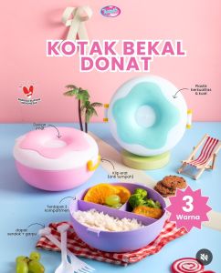 Kotak Bekal Donat 1 set sendok garpu / lunch box donat