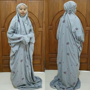 Mukena Lajuran/Terusan Bordir Dewasa Seribu Bunga Warna Mukenah Lagsungan Polino Grosir