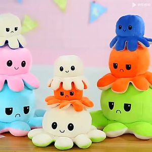 Double-sided Flip Plush Octopus Toy Reversible Flip Octopus Doll Simulation Soft Plush Toys