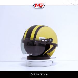 HELM RETRO CHIPS ANAK 1 2 3 4 5 TAHUN SEPEDA EDUKASI LAKI LAKI PEREMPUAN CLASSIC KULIT SINTETIS PREMIUM MURAH LUCU POLOS GARIS WARNA PUTIH HITAM