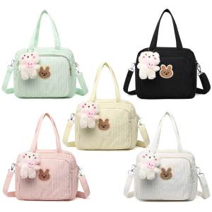 [Fast Delivery] Labour Luggage Bag with Pendant Organizer Maternity Bag Portable Cute Cartoon Multi-function Large Capacity Nylon Organizer Travel Bag