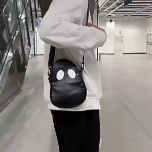 New Halloween shoulder bag fun and cute ghost color blocking splicing diagonal cross bag PU small bag for both men and women