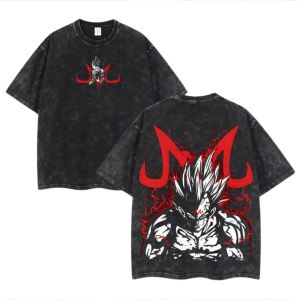 Bandai | Anime Dragon Ball Cosplay Washed T-Shirt Cotton Short Sleeve Tops Casual Sports Fitness T-Shirt Men Women Harajuku Y2K Clothing