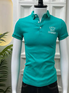 Áo Thun Nam Tay Ngắn Thời Trang Mùa Hè Cổ Polo Thêu Dáng Ôm Vừa Vặn Thường Ngày Chất Liệu Cotton Áo Thun Nam