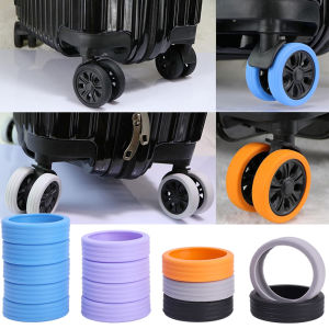 8PCS Suitcase Wheels Protection Travel Luggage Suitcase Trolley Caster Silicone Reduce Noise Luggage Wheel Cover