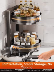 B&W | Rotatable Multifunctional Removable Spice Storage Rack